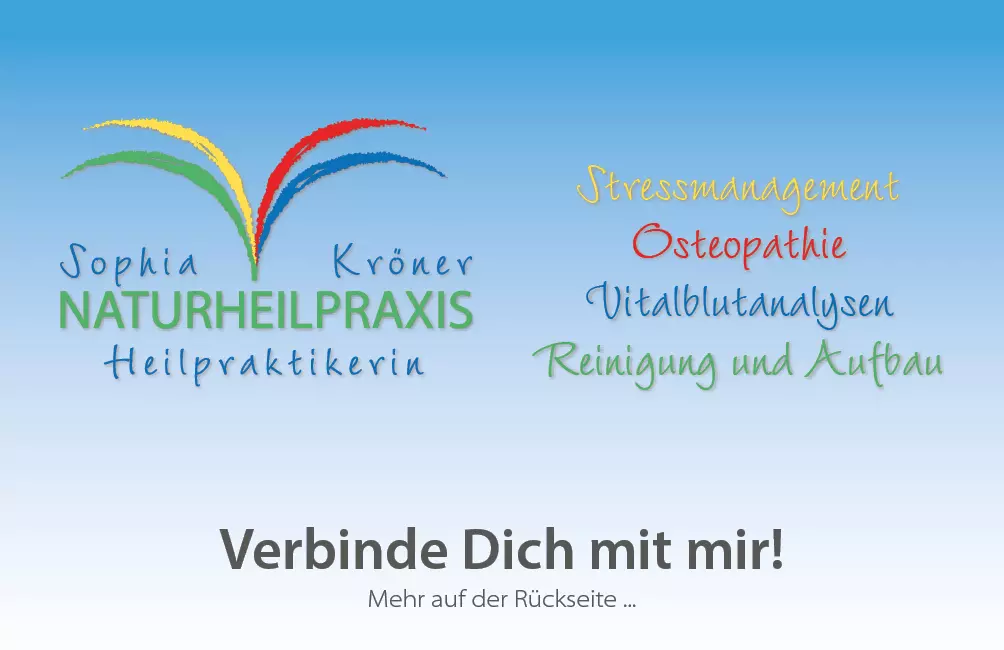 Naturheilpraxis Sophia Kröner Heilpraktikerin - Visitenkarte
